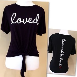 🆕Dirtee Laundry Softest ❤️& Be Loved Tie Crop Top